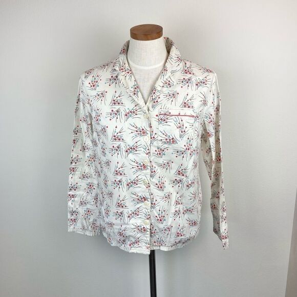 Boden Cotton Polka Dot Pajama Top - Picture 1 of 6